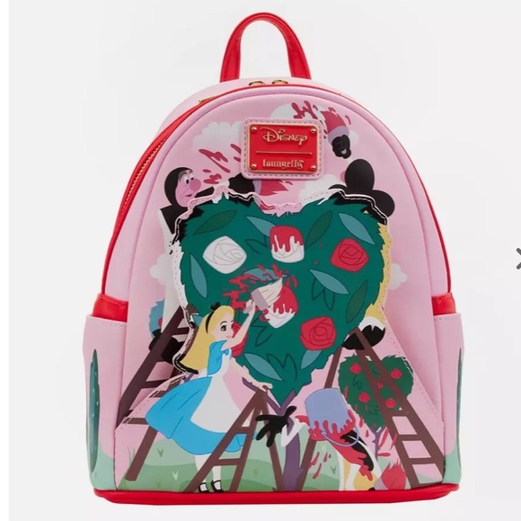 Loungefly x Disney Alice in Wonderland Painting Roses Backpack Bag Purse NWT main image 12